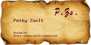 Petky Zsolt névjegykártya
